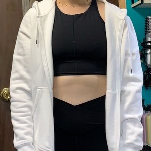 NWOT Men's White Full Zip Hoodie Amazon Basics M